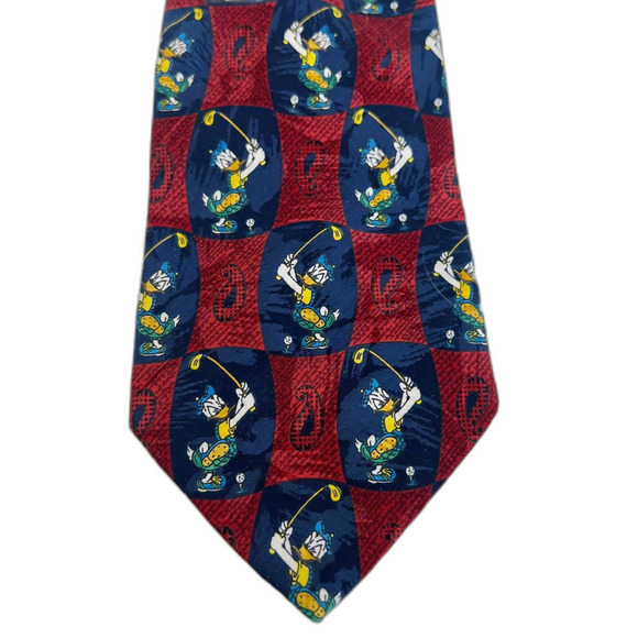 Vintage Disney Donald Duck Golfing Tie Father's Day Gift Golf Lover - Picture 7 of 7